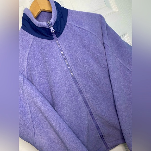 Vintage Y2K Columbia Retro Purple Women’s Full Zip Fleece Drawstring Jacket - Picture 7 of 13
